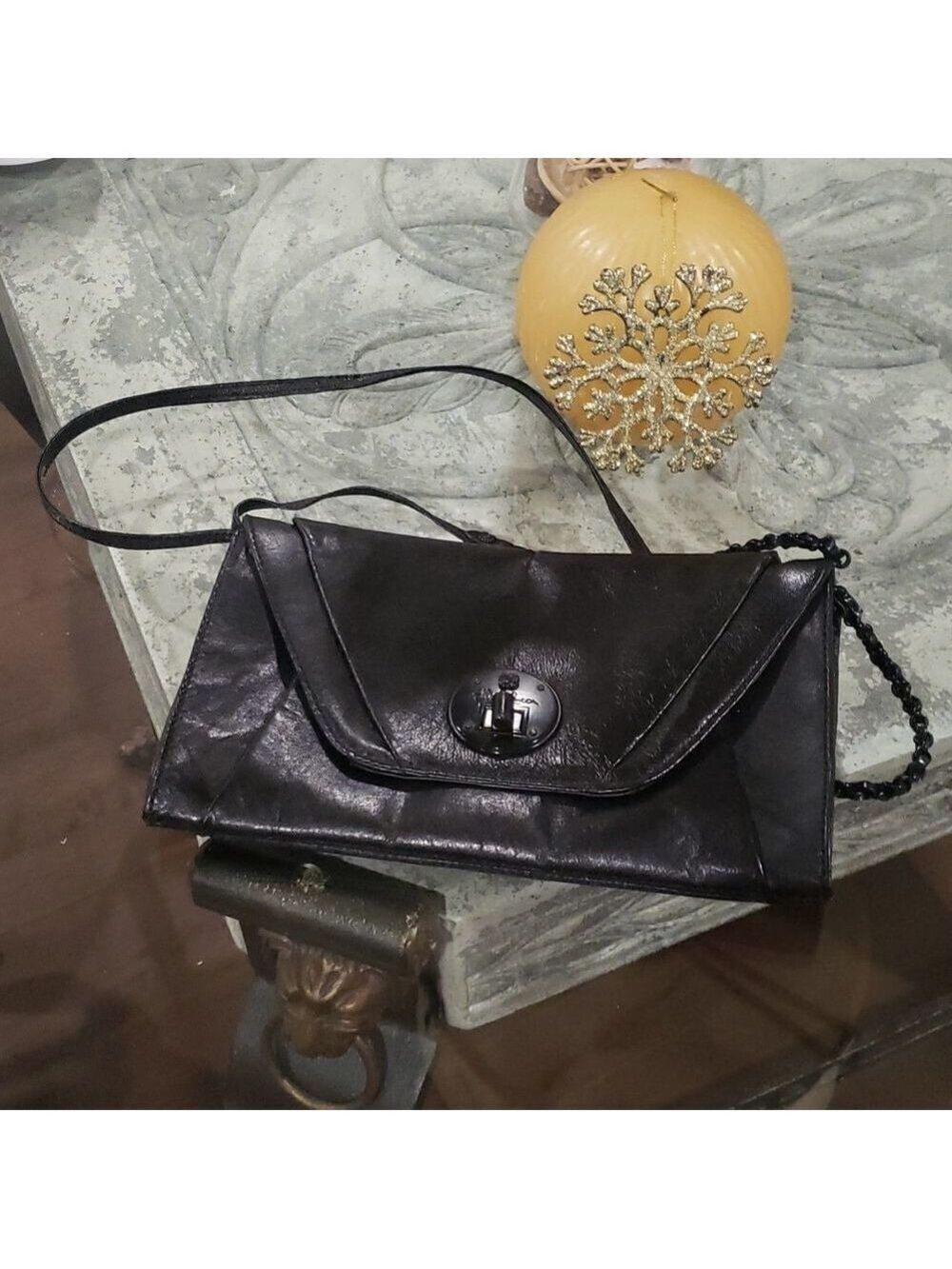 ELLIOTT LUCCA CROSSBODY BLACK LEATHER SHOILDER PURSE